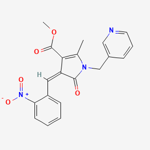 METHYL 5-METHYL-3-[(Z)-1-(2-NITROPHENYL)METHYLIDENE]-2-OXO-1-(3-PYRIDYLMETHYL)-1,2-DIHYDRO-3H-PYRROLE-4-CARBOXYLATE