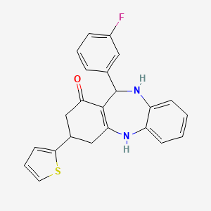 11-(3-fluorophenyl)-3-(2-thienyl)-2,3,4,5,10,11-hexahydro-1H-dibenzo[b,e][1,4]diazepin-1-one