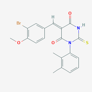 molecular formula C20H17BrN2O3S B4046243 (5Z)-5-(3-bromo-4-methoxybenzylidene)-1-(2,3-dimethylphenyl)-2-thioxodihydropyrimidine-4,6(1H,5H)-dione 