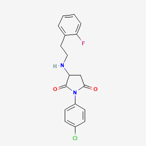 molecular formula C18H16ClFN2O2 B4046274 1-(4-氯苯基)-3-{[2-(2-氟苯基)乙基]氨基}-2,5-吡咯烷二酮 