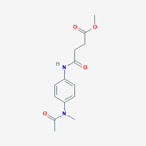 molecular formula C14H18N2O4 B404628 Methyl 4-({4-[acetyl(methyl)amino]phenyl}amino)-4-oxobutanoate 