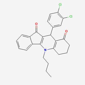 molecular formula C26H23Cl2NO2 B4046287 5-丁基-10-(3,4-二氯苯基)-6,7,8,10-四氢-5H-茚并[1,2-b]喹啉-9,11-二酮 