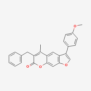 molecular formula C26H20O4 B4046292 6-苄基-3-(4-甲氧基苯基)-5-甲基-7H-呋并[3,2-g]色满-7-酮 