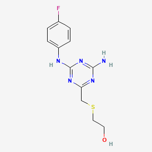 2-({[4-AMINO-6-(4-FLUOROANILINO)-1,3,5-TRIAZIN-2-YL]METHYL}SULFANYL)-1-ETHANOL