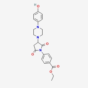 Ethyl 4-{3-[4-(4-hydroxyphenyl)piperazin-1-yl]-2,5-dioxopyrrolidin-1-yl}benzoate