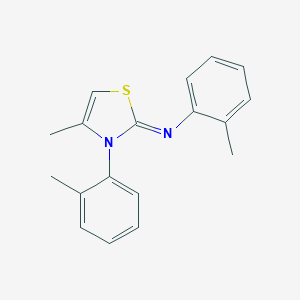 molecular formula C18H18N2S B404630 (4-Methyl-3-o-tolyl-3H-thiazol-2-ylidene)-o-tolyl-amine CAS No. 1000173-08-9