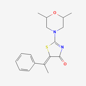 (5Z)-2-(2,6-dimethylmorpholin-4-yl)-5-(1-phenylethylidene)-1,3-thiazol-4(5H)-one