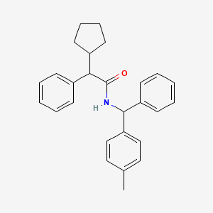 2-cyclopentyl-N-[(4-methylphenyl)(phenyl)methyl]-2-phenylacetamide