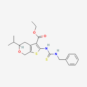 ethyl 2-[(benzylcarbamothioyl)amino]-5-(propan-2-yl)-4,7-dihydro-5H-thieno[2,3-c]pyran-3-carboxylate