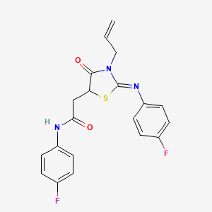 N-(4-fluorophenyl)-2-[(2Z)-2-[(4-fluorophenyl)imino]-4-oxo-3-(prop-2-en-1-yl)-1,3-thiazolidin-5-yl]acetamide