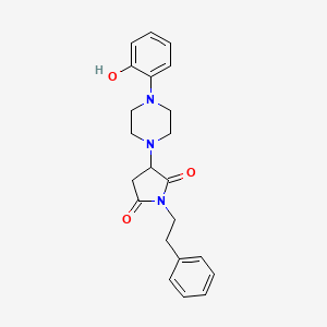 molecular formula C22H25N3O3 B4046416 3-[4-(2-HYDROXYPHENYL)PIPERAZINO]-1-PHENETHYLDIHYDRO-1H-PYRROLE-2,5-DIONE 