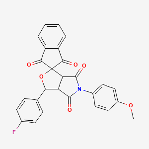 3-(4-fluorophenyl)-5-(4-methoxyphenyl)-3a,6a-dihydrospiro[furo[3,4-c]pyrrole-1,2'-indene]-1',3',4,6(3H,5H)-tetrone