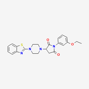 molecular formula C23H24N4O3S B4046460 3-[4-(1,3-Benzothiazol-2-yl)piperazin-1-yl]-1-(3-ethoxyphenyl)pyrrolidine-2,5-dione 