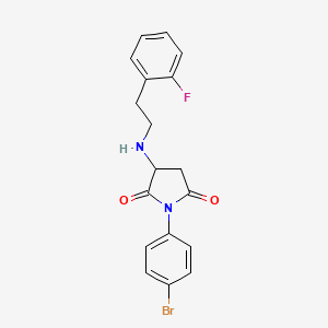 molecular formula C18H16BrFN2O2 B4046470 1-(4-Bromophenyl)-3-{[2-(2-fluorophenyl)ethyl]amino}pyrrolidine-2,5-dione 