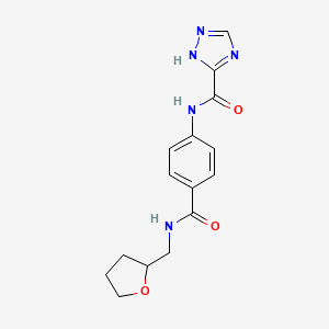 N-{4-[(tetrahydrofuran-2-ylmethyl)carbamoyl]phenyl}-1H-1,2,4-triazole-3-carboxamide