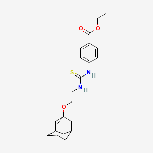 molecular formula C22H30N2O3S B4046491 ETHYL 4-({[2-(ADAMANTAN-1-YLOXY)ETHYL]CARBAMOTHIOYL}AMINO)BENZOATE 