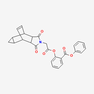 molecular formula C26H21NO6 B4046496 phenyl 2-{[(1,3-dioxooctahydro-4,6-ethenocyclopropa[f]isoindol-2(1H)-yl)acetyl]oxy}benzoate 