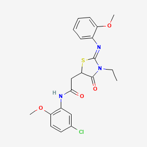 N-(5-chloro-2-methoxyphenyl)-2-[3-ethyl-2-(2-methoxyphenyl)imino-4-oxo-1,3-thiazolidin-5-yl]acetamide