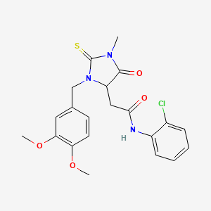 N-(2-CHLOROPHENYL)-2-{3-[(3,4-DIMETHOXYPHENYL)METHYL]-1-METHYL-5-OXO-2-SULFANYLIDENEIMIDAZOLIDIN-4-YL}ACETAMIDE