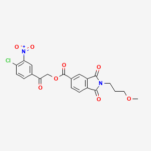 molecular formula C21H17ClN2O8 B4046555 2-(4-氯-3-硝基苯基)-2-氧代乙基 2-(3-甲氧基丙基)-1,3-二氧代-5-异吲哚啉羧酸酯 