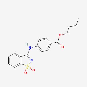 molecular formula C18H18N2O4S B4046557 BUTYL 4-[(1,1-DIOXO-1H-1,2-BENZISOTHIAZOL-3-YL)AMINO]BENZOATE 