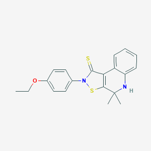 molecular formula C20H20N2OS2 B404656 2-(4-ethoxyphenyl)-4,4-dimethyl-4,5-dihydroisothiazolo[5,4-c]quinoline-1(2H)-thione CAS No. 296272-58-7