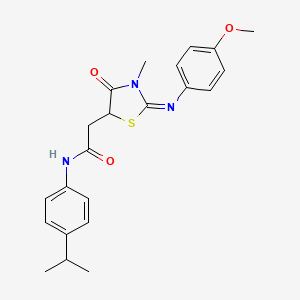 molecular formula C22H25N3O3S B4046572 2-[2-(4-methoxyphenyl)imino-3-methyl-4-oxo-1,3-thiazolidin-5-yl]-N-(4-propan-2-ylphenyl)acetamide 