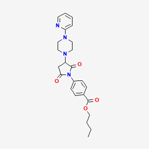 molecular formula C24H28N4O4 B4046576 Butyl 4-{2,5-dioxo-3-[4-(pyridin-2-yl)piperazin-1-yl]pyrrolidin-1-yl}benzoate 