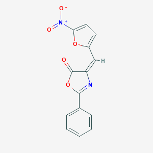 molecular formula C14H8N2O5 B404658 4-({5-nitro-2-furyl}methylene)-2-phenyl-1,3-oxazol-5(4H)-one 