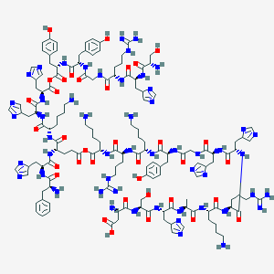 molecular formula C142H204N52O35 B040466 Parotid salivary histidine-rich polypeptide CAS No. 117233-32-6