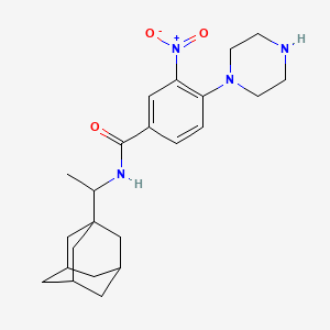 molecular formula C23H32N4O3 B4046608 N-[1-(1-金刚烷基)乙基]-3-硝基-4-(1-哌嗪基)苯甲酰胺 