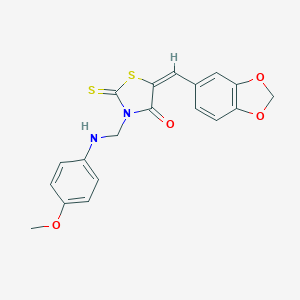 5-(1,3-Benzodioxol-5-ylmethylene)-3-[(4-methoxyanilino)methyl]-2-thioxo-1,3-thiazolidin-4-one