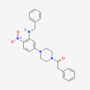 N-benzyl-2-nitro-5-[4-(phenylacetyl)-1-piperazinyl]aniline