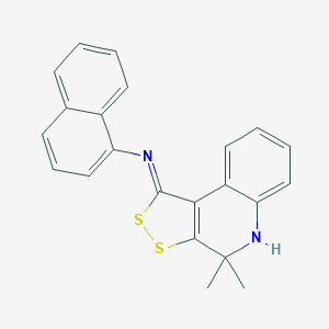 molecular formula C22H18N2S2 B404662 N-[(1Z)-4,4-dimethyl-4,5-dihydro-1H-[1,2]dithiolo[3,4-c]quinolin-1-ylidene]naphthalen-1-amine CAS No. 306737-58-6