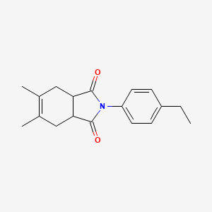 molecular formula C18H21NO2 B4046623 2-(4-ethylphenyl)-5,6-dimethyl-3a,4,7,7a-tetrahydro-1H-isoindole-1,3(2H)-dione 