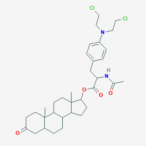 molecular formula C34H48Cl2N2O4 B404663 10,13-dimethyl-3-oxohexadecahydro-1H-cyclopenta[a]phenanthren-17-yl 2-(acetylamino)-3-{4-[bis(2-chloroethyl)amino]phenyl}propanoate 