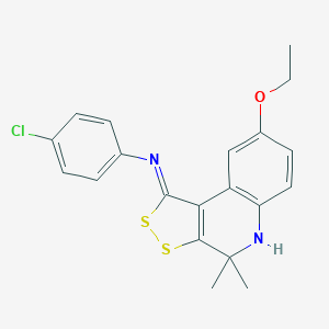 molecular formula C20H19ClN2OS2 B404664 N-(4-chlorophenyl)-8-ethoxy-4,4-dimethyl-5H-dithiolo[3,4-c]quinolin-1-imine CAS No. 306737-51-9