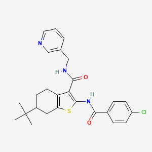 molecular formula C26H28ClN3O2S B4046651 6-叔丁基-2-[(4-氯苯甲酰)氨基]-N-(3-吡啶基甲基)-4,5,6,7-四氢-1-苯并噻吩-3-甲酰胺 