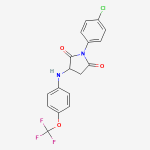 molecular formula C17H12ClF3N2O3 B4046666 1-(4-Chlorophenyl)-3-{[4-(trifluoromethoxy)phenyl]amino}pyrrolidine-2,5-dione 