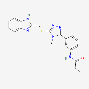 molecular formula C20H20N6OS B4046667 N-(3-{5-[(1H-苯并咪唑-2-基甲基)硫]-4-甲基-4H-1,2,4-三唑-3-基}苯基)丙酰胺 