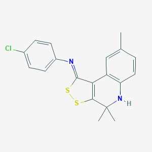 4-chloro-N-[(1Z)-4,4,8-trimethyl-4,5-dihydro-1H-[1,2]dithiolo[3,4-c]quinolin-1-ylidene]aniline