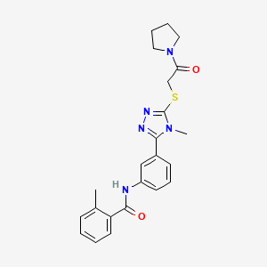 2-methyl-N-[3-(4-methyl-5-{[2-oxo-2-(pyrrolidin-1-yl)ethyl]sulfanyl}-4H-1,2,4-triazol-3-yl)phenyl]benzamide