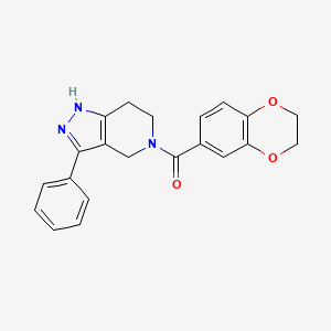 molecular formula C21H19N3O3 B4046713 5-(2,3-二氢-1,4-苯并二氧杂环-6-基羰基)-3-苯基-4,5,6,7-四氢-1H-吡唑并[4,3-c]吡啶 