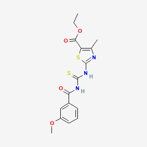 ethyl 2-({[(3-methoxybenzoyl)amino]carbonothioyl}amino)-4-methyl-1,3-thiazole-5-carboxylate