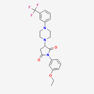 molecular formula C23H24F3N3O3 B4046780 1-(3-乙氧基苯基)-3-{4-[3-(三氟甲基)苯基]-1-哌嗪基}-2,5-吡咯烷二酮 