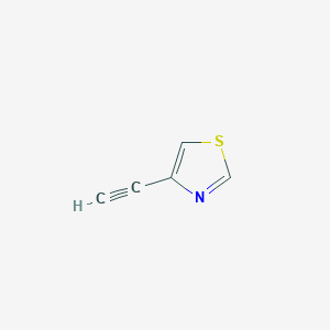 molecular formula C5H3NS B040468 噻唑，4-乙炔基- CAS No. 111600-89-6
