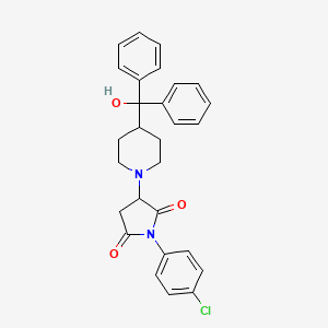 molecular formula C28H27ClN2O3 B4046808 1-(4-Chlorophenyl)-3-{4-[hydroxy(diphenyl)methyl]piperidin-1-yl}pyrrolidine-2,5-dione 