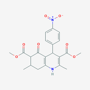 molecular formula C21H22N2O7 B4046809 Dimethyl 2,7-dimethyl-4-(4-nitrophenyl)-5-oxo-1,4,5,6,7,8-hexahydroquinoline-3,6-dicarboxylate 