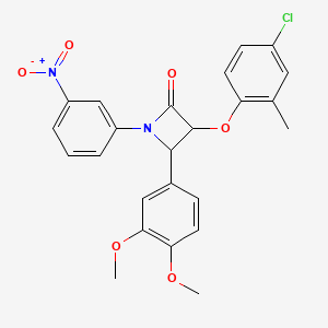 molecular formula C24H21ClN2O6 B4046821 3-(4-Chloro-2-methylphenoxy)-4-(3,4-dimethoxyphenyl)-1-(3-nitrophenyl)azetidin-2-one 