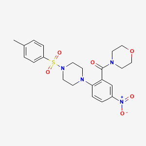 molecular formula C22H26N4O6S B4046863 4-(2-{4-[(4-methylphenyl)sulfonyl]-1-piperazinyl}-5-nitrobenzoyl)morpholine 